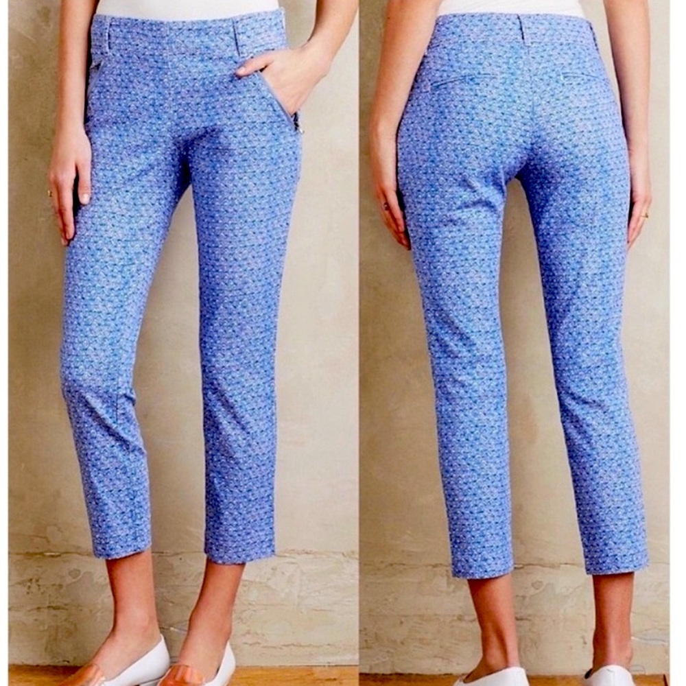 Anthropologie Cartonnier Seashell Scallop Print Pants Size 6